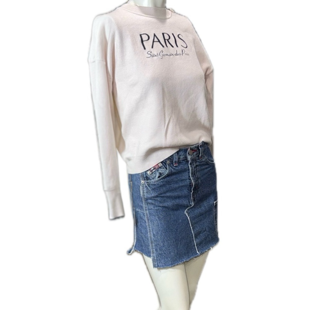 👗🧷 BUGLE BOY Vintage 90s Y2K Upcycled Denim‎ Mini Skirt l 100% Cotton Fits 26